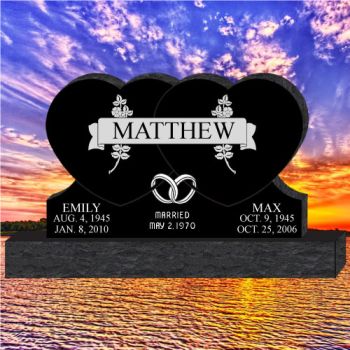 54x6x32 Black Double Heart #1234