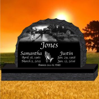 48x6x30 Black All Laser Etched Scallop Elite Upright #1298L