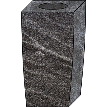 5x4x9 American Black Square Vase #1565
