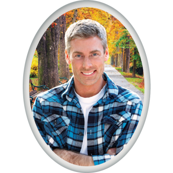 3.2x3.9 OC-5 Oval Metal Porcelain Photo #3455V