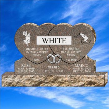 54x6x32 Deer Brown Double Heart #1733