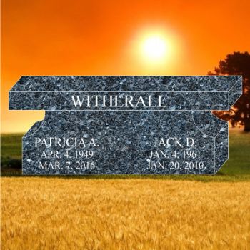 48x14x18 Blue Pearl P5 2 Piece Style D 6" Hole Bench #4028