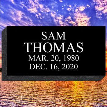 16x8x4 Clearance Black All Laser Etched Grassmarker #679-F