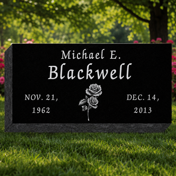 24x12x4 Black All Laser Etched Grassmarker #308-FL