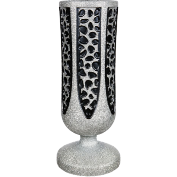 9.62x3.87 Crest 5" Silver Gray Metal Vase #375