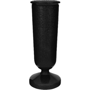 9.62x3.87 Gem 5" Ebony Black Inground Metal Vase #762