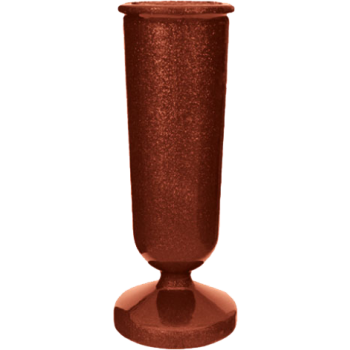 9.62x3.87 Gem 5" Ruby Inground Metal Vase #3995