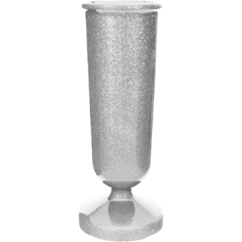 9.62x3.87 Gem 5" Silver Gray Metal Vase #3685