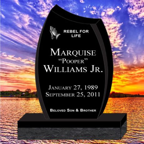 34x6x42 Black Granite CT-01 Elite Upright Headstone – Clearance #4974-1127