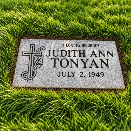 Affordable 16x8x4 Gray Granite Flat Headstone Grave Marker #182-F