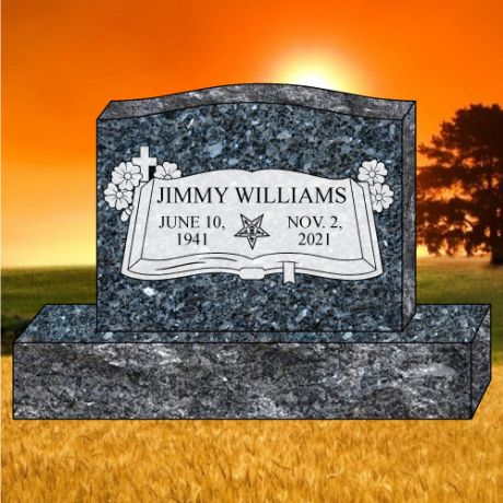 36x4x24 Blue Pearl Granite Upright Headstone #2319