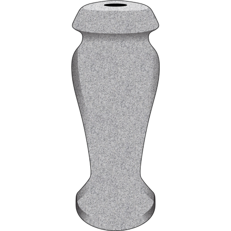 4x4x10 Gray Granite Round Cemetery Vase #231