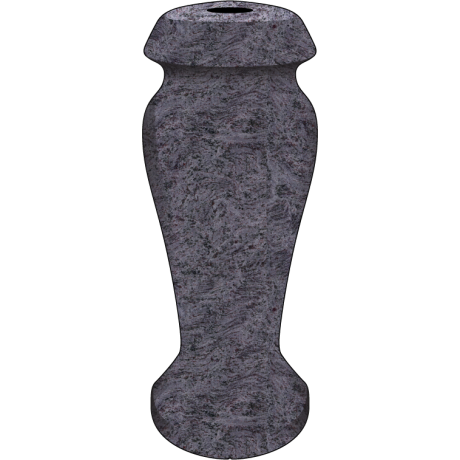 4x4x10 Bahama Blue Granite Round Cemetery Vase #2396