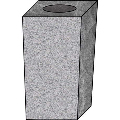 4x4x7 Gray Granite Square Cemetery Vase #2803