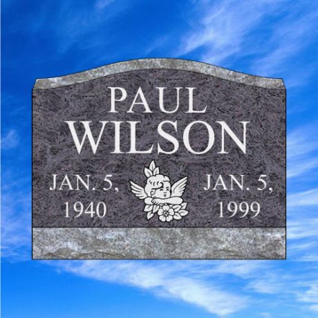 16x8x12 Bahama Blue Granite Slant Headstone #2823-F
