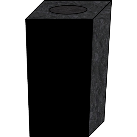 4x4x7 Black Granite Square Cemetery Vase #3432