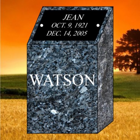 10x9x18 Blue Pearl Granite Cremation Monument Pillar #3511