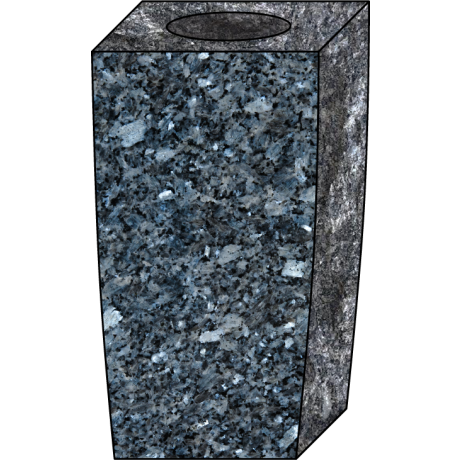 5x4x9 Blue Pearl Granite Square Cemetery Vase #362