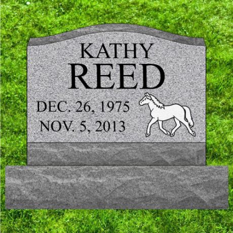 Affordable 16x8x12 Gray Granite Slant Headstone #475-F