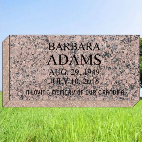 Affordable 24x12x4 Sunset Red Granite Flat Headstone – Clearance #597-CL
