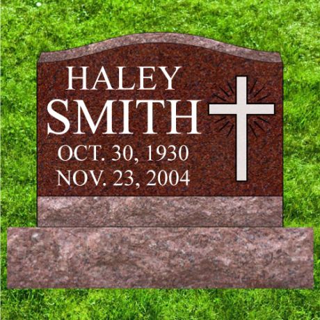 16x8x12 India Red Granite Slant Headstone #789-F