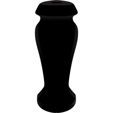 4x4x10 Black Granite Round Cemetery Vase #974