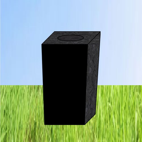 Black granite vase