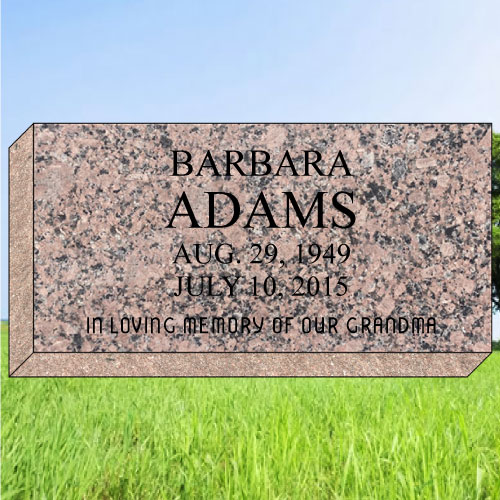 Sunset red granite clearance grass marker