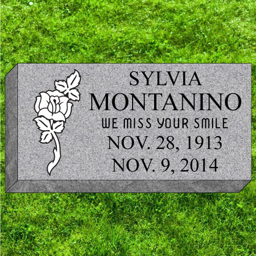 16x8x4 gray granite grass marker #182-F